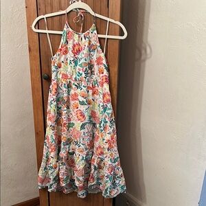 Old Navy Pink and Blue Ruffled Tiered Sundress
